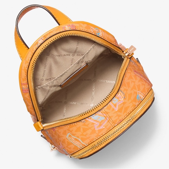 Michael Kors Rhea Extra-Small Printed Signature Logo Backpack - Picture 8 of 9